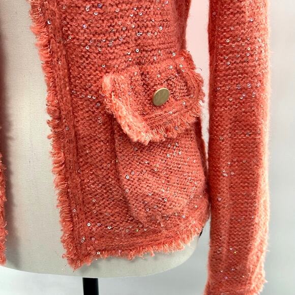 NWOT Sioni Wool Blend Knit Cardigan  Sequins S Jacket MSRP $129 Old Money - Picture 6 of 12